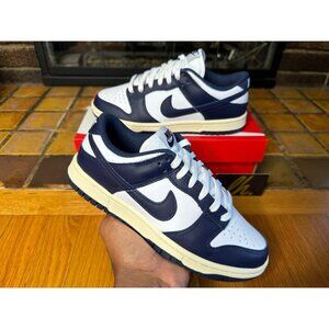 Women’s Nike Dunk Low Vintage Navy 2022 Release Athletic Sneakers DD1503-115